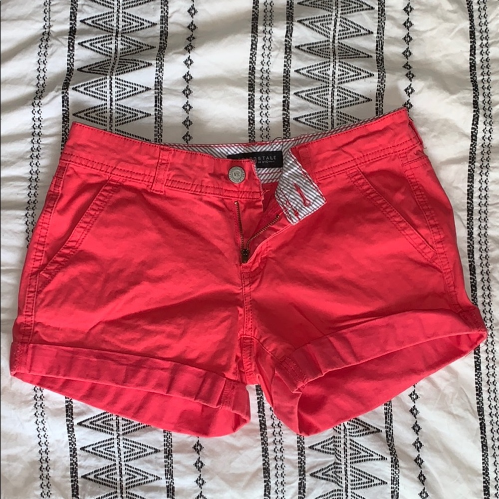 Hot Pink Aeropostale Twill Midi Shorts